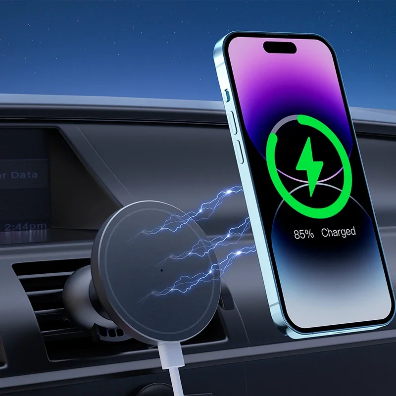 30W Magnetic Car Mobile Phone Holder Stand Wireless Charger For iPhone 15 14 13 12 Pro Max Mini Air Vent Fast Car Charging Stand