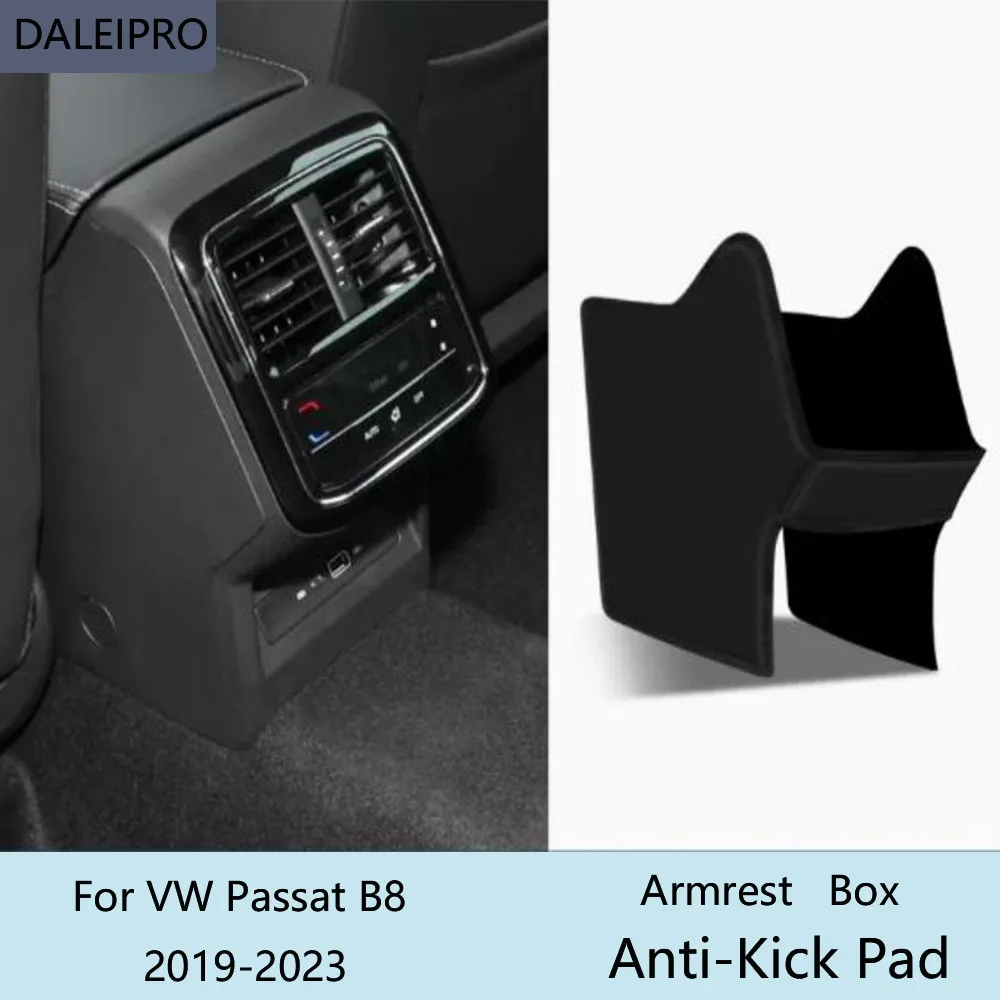 

Car Rear Armrest Box Anti-Kick Pad For Volkswagen VW Passat B8 2019 2020-2023 Microfiber Leather Protective Cover Accessories