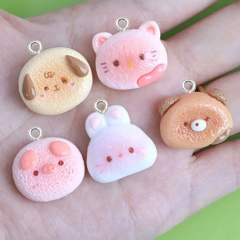 10Pcs Glossy Cartoon Rabbit Resin Charms Cute Bunny Pendants DIY Accessories For Earrings Keychain Phone Case Decor view 4