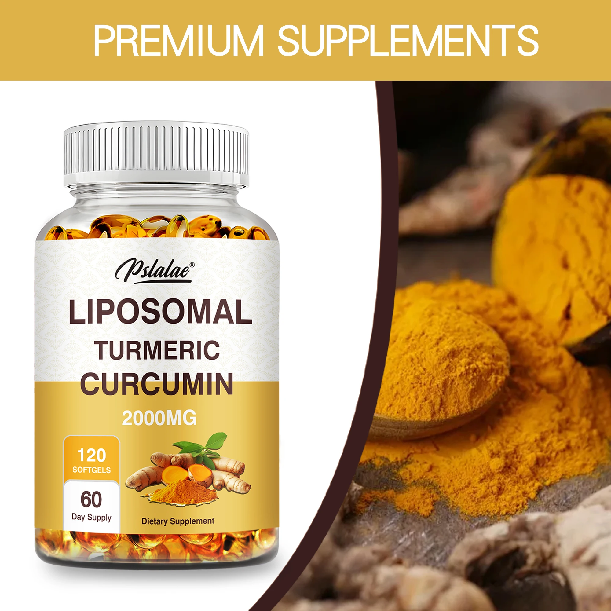 

Liposomal Turmeric Curcumin - Antioxidants, Supports Joint, Digestive and Brain Health, Cell Health, Promotes Cognitive Health