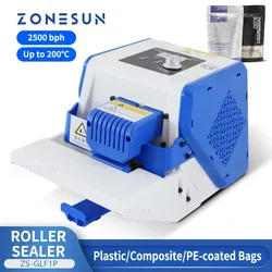 ZONESUN-máquina selladora de bolsas de papel con revestimiento de PE, Mini máquina selladora de rollo de papel de aluminio, película plástica, ZS-GLF1P