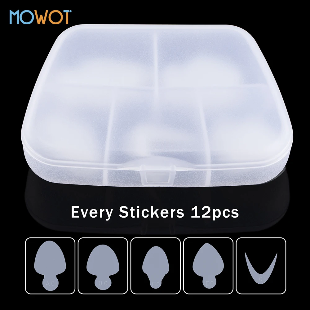 

MOWOT 60PCS Dual Form Nail Silicone Pads for French Manicure Poly Nail Gel Mold Reusable Soft Duet System Extension Nail Sticker