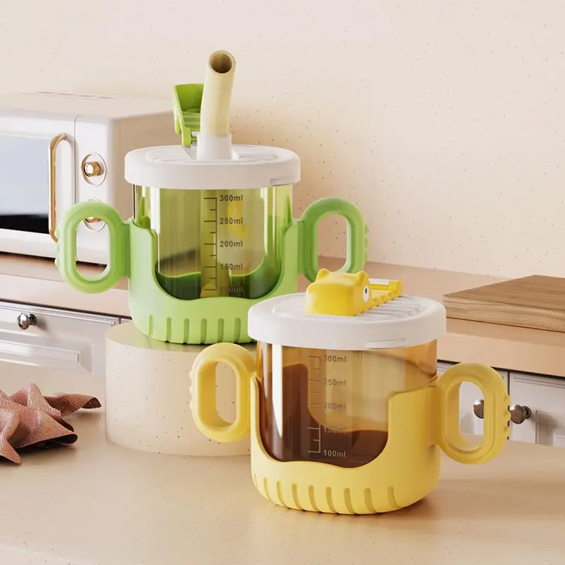 

Детская обучающая чашка для напитков. Детская соломенная чашка с ручкой и весами. Детская милая чашка для молока.