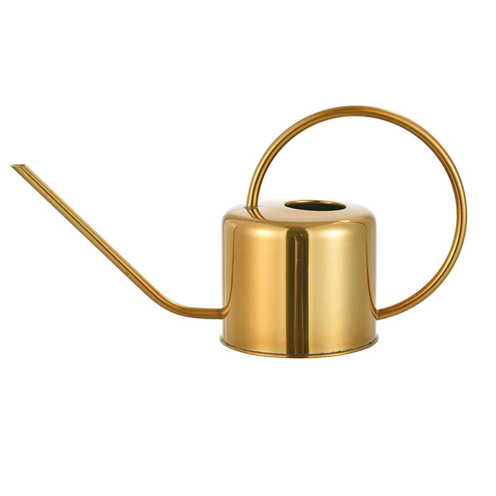 

1pc Watering Can Stainless Steel Long Spout Golden For Succulents Indoor Outdoor Plants Gardening Tool Watering Kettle