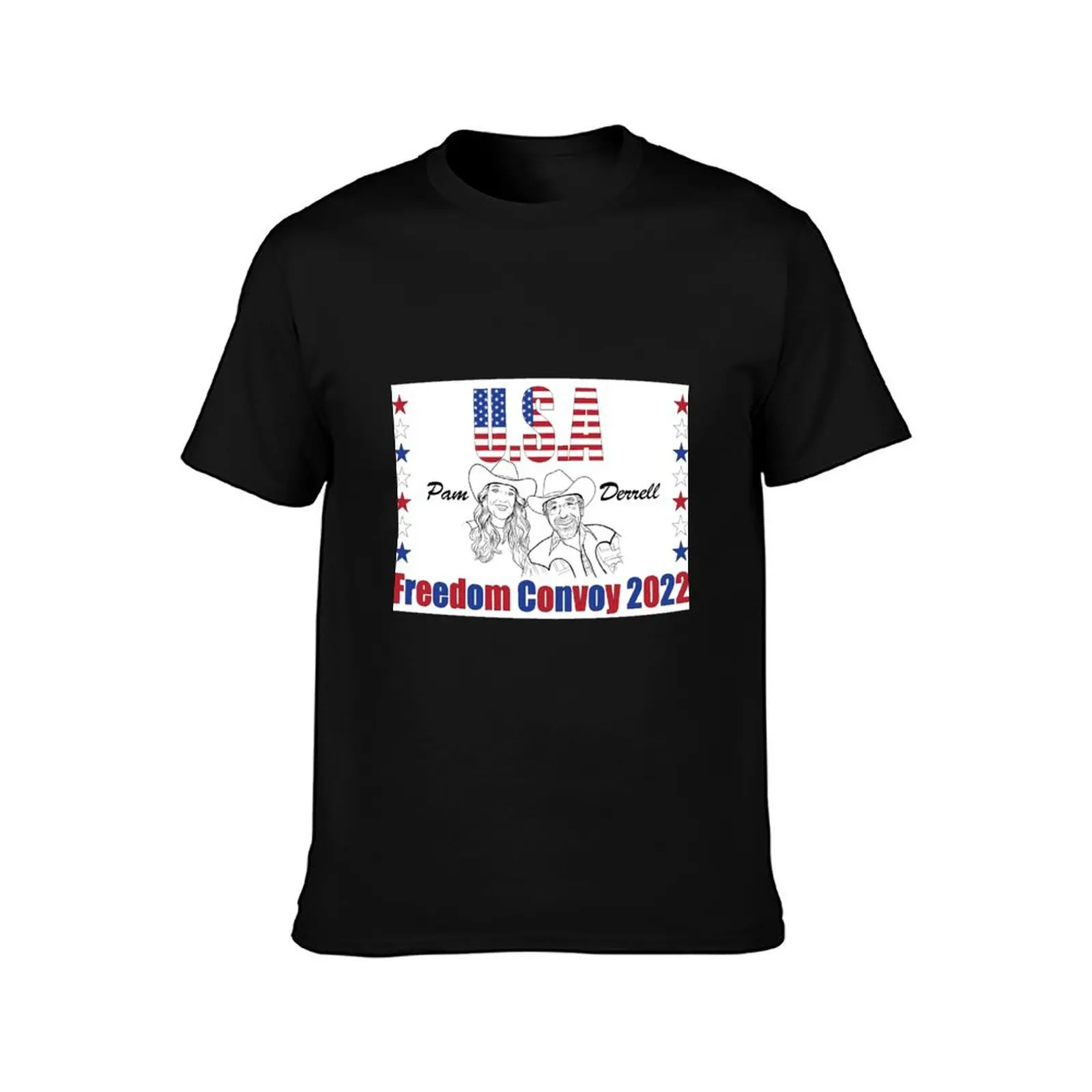 USA Freedom Convoy 2022 - Pam - Derrell T-Shirt Summer Casual Cotton Tee Oversized Streetwear Tops Vintage Graphic Print