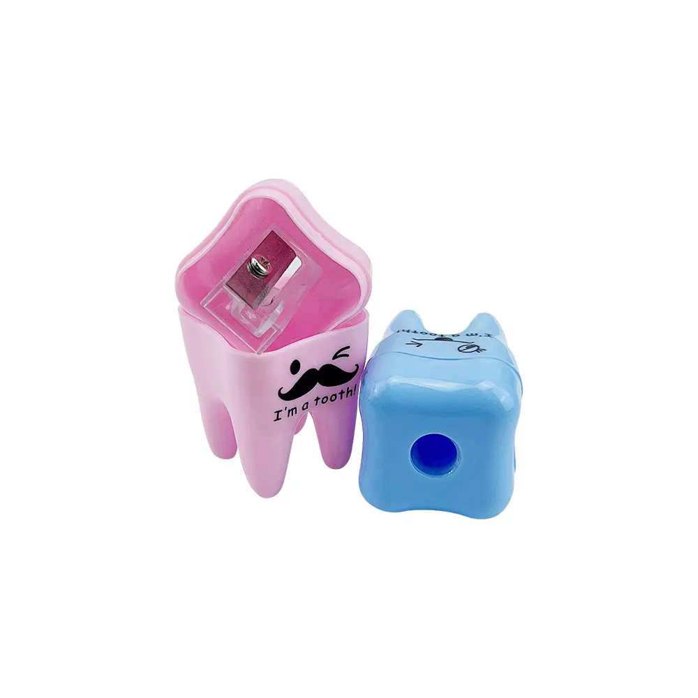 20pcs Dental Teeth Shape Pencil Sharpener Creative Cute Tooth Plastic Lovely Dentist Children Kids Gift Stationery Supplies