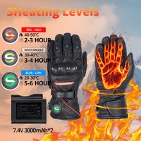 Snowboarding Heating Gloves Men Windproof Motorcycle Heated Gloves Ski Hunting Fishing Waterproof Genuine Leather Heated Gloves