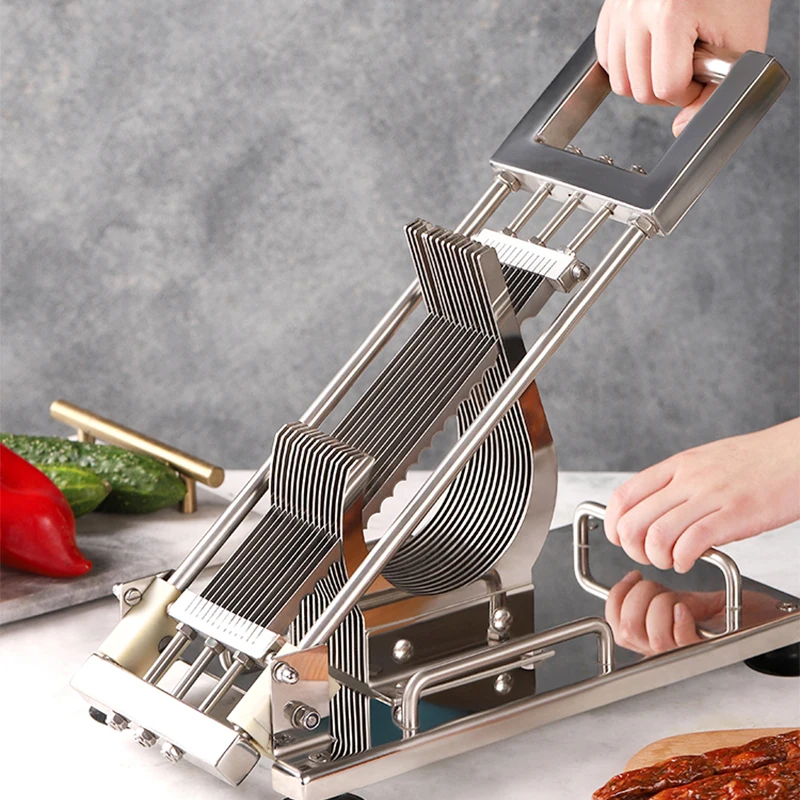 핸드 푸시 4mm 베이컨 오이 감자 과일 절단 슬라이싱 기계 스테인레스 스틸 야채 블레이드 슬라이서 커터