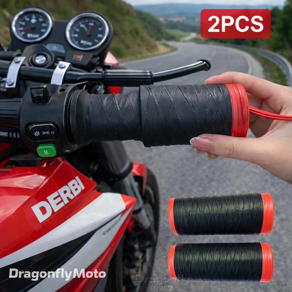 

Силиконовые накладки на руль для мотоциклов Derbi GPR 50, 125, 75 Sport, 125 2T, 4T, GPR 50 Nude, саморастягивающиеся, нескользящие