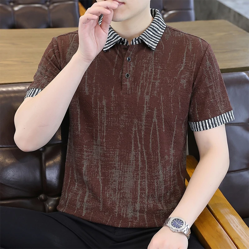 2026 Summer New Style Men's Polo Shirt Short Sleeve T-Shirt Fashion Lightweight Three-Dimensional Collar Short Sleeve
