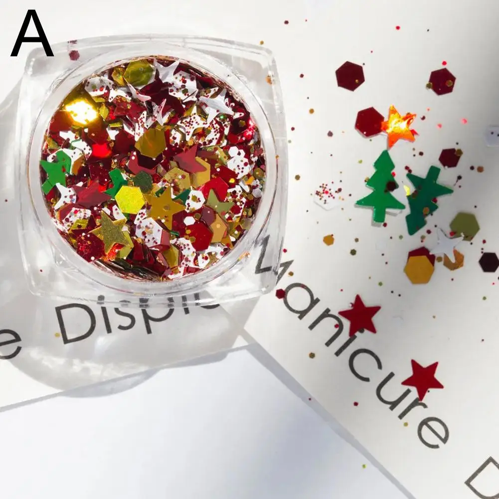 Mix Natale Glitter Pailetters Fiocco di neve Coriandoli Paillettes per unghie per fai da te Snowglobe Tumbler Making Lentejuelas Para Manualidades