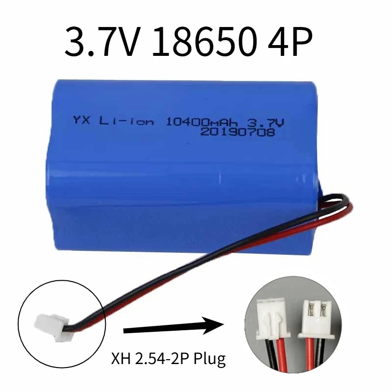 

3,7 В 18650 4P аккумулятор с разъемом XH 2,54 для ночной рыбалки, светодиодные аварийные фонари, шахтерские лампы, электрооборудование