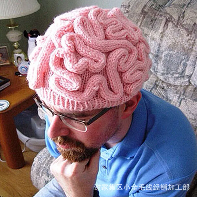 

Spooky Brain Hat Hand-knitted Personality Brain Cap Halloween Cool Women Men Ladies Kids M105-Q