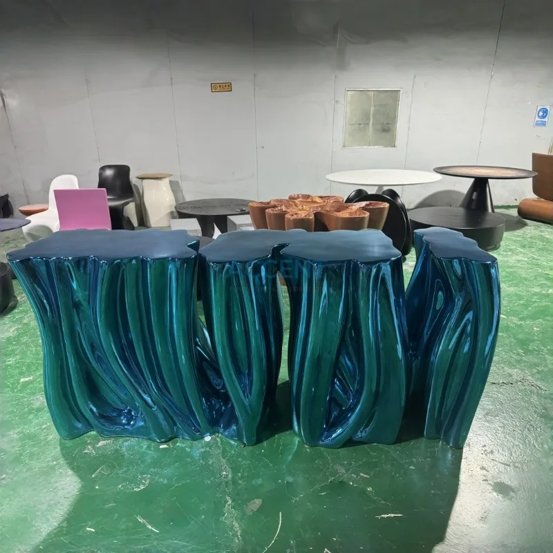 Art fiberglass entrance table glossy baking paint texture entrance decoration table