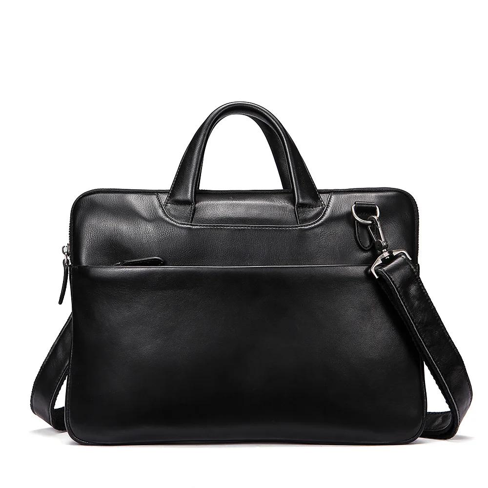 Moda masculina feminina bolsa de ombro mensageiro couro de vaca real 14 Polegada portátil pasta de negócios documento bolsa professor advogado tote