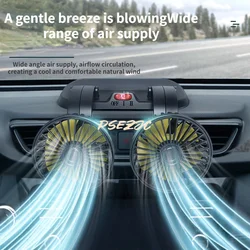 Car Mounted Fan for Large Trucks 24V V 12V Refrigerated Small Vans Two Headed Vehicles Powerful Car Electric Fan USB
