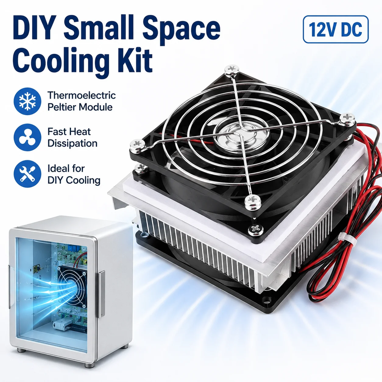 XD-35 Thermoelectric Peltier Cooling Kit DIY Semiconductor Refrigeration Module for Small Space Mini Air Cooler Cooling Project
