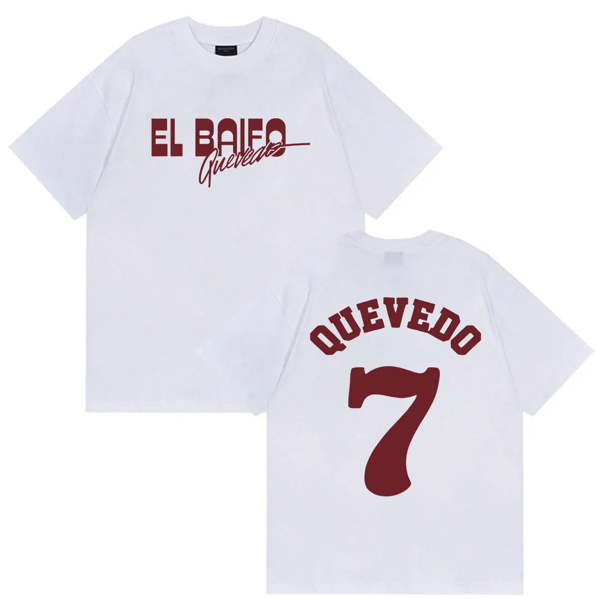 QUEVEDO EL BAIFO Album 2026 Double Sided T Shirt Men Women Summer Clothing Fashion Oversized T-shirt Casual 100% Cotton T-shirts