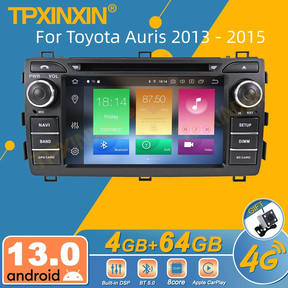 For Toyota Auris 2013-2015 Android Car Radio Multimedia Video Player Wireless Carplay Autoradio Stereo GPS Navi Head Unit Screen