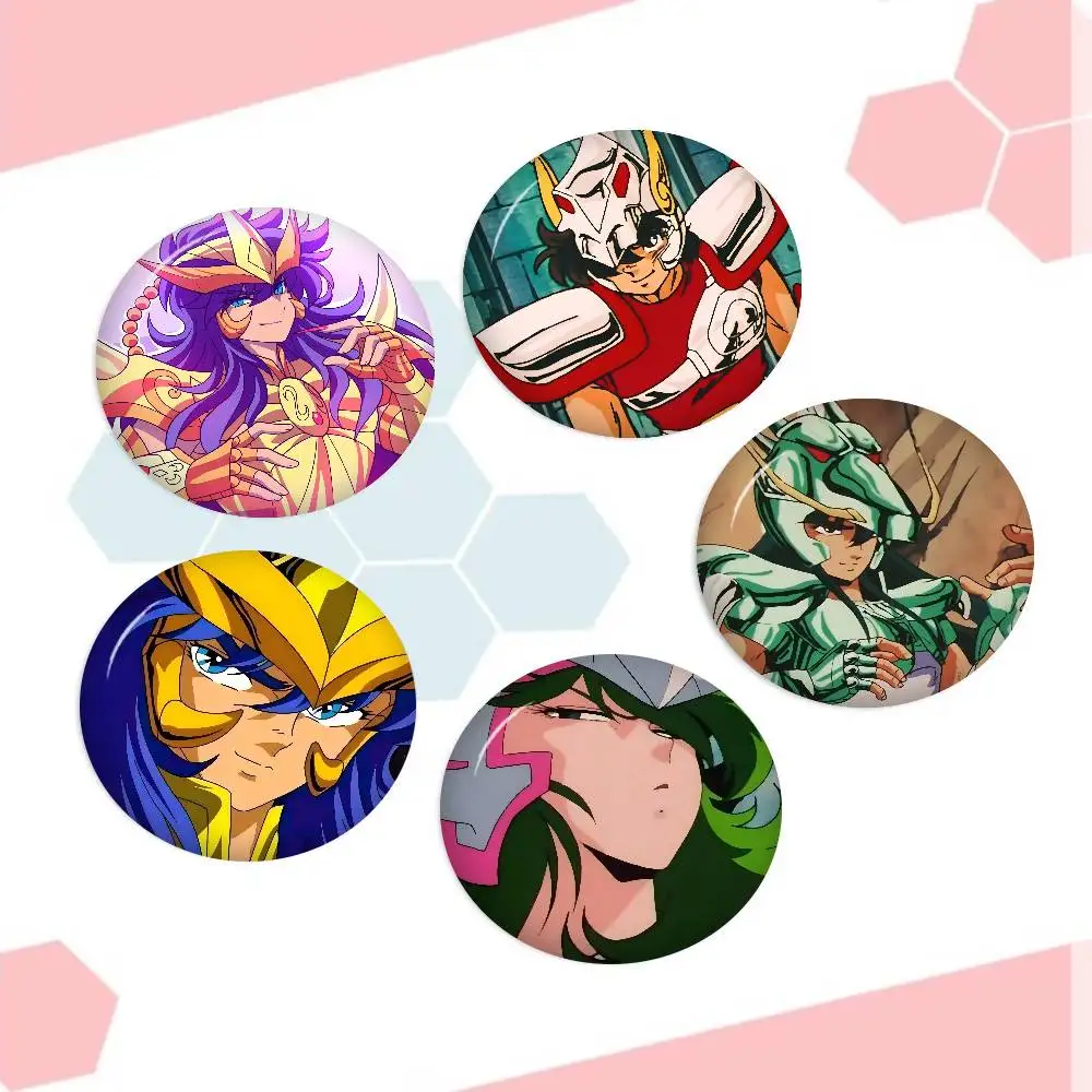 J-Japanese Comics S-Saint Seiya 32/44/58MM Customizable Button Pins Cute Funny Creative Badge Jewelry Decor Gifts For Friends