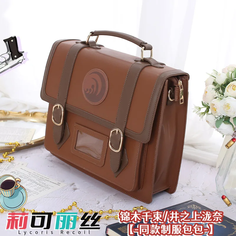 High quality Lycoris Recoil Messenger Backpack Bags Chisato Nishikigi Inoue Takina Cosplay JK Uniform Handbags Shoulder Bag