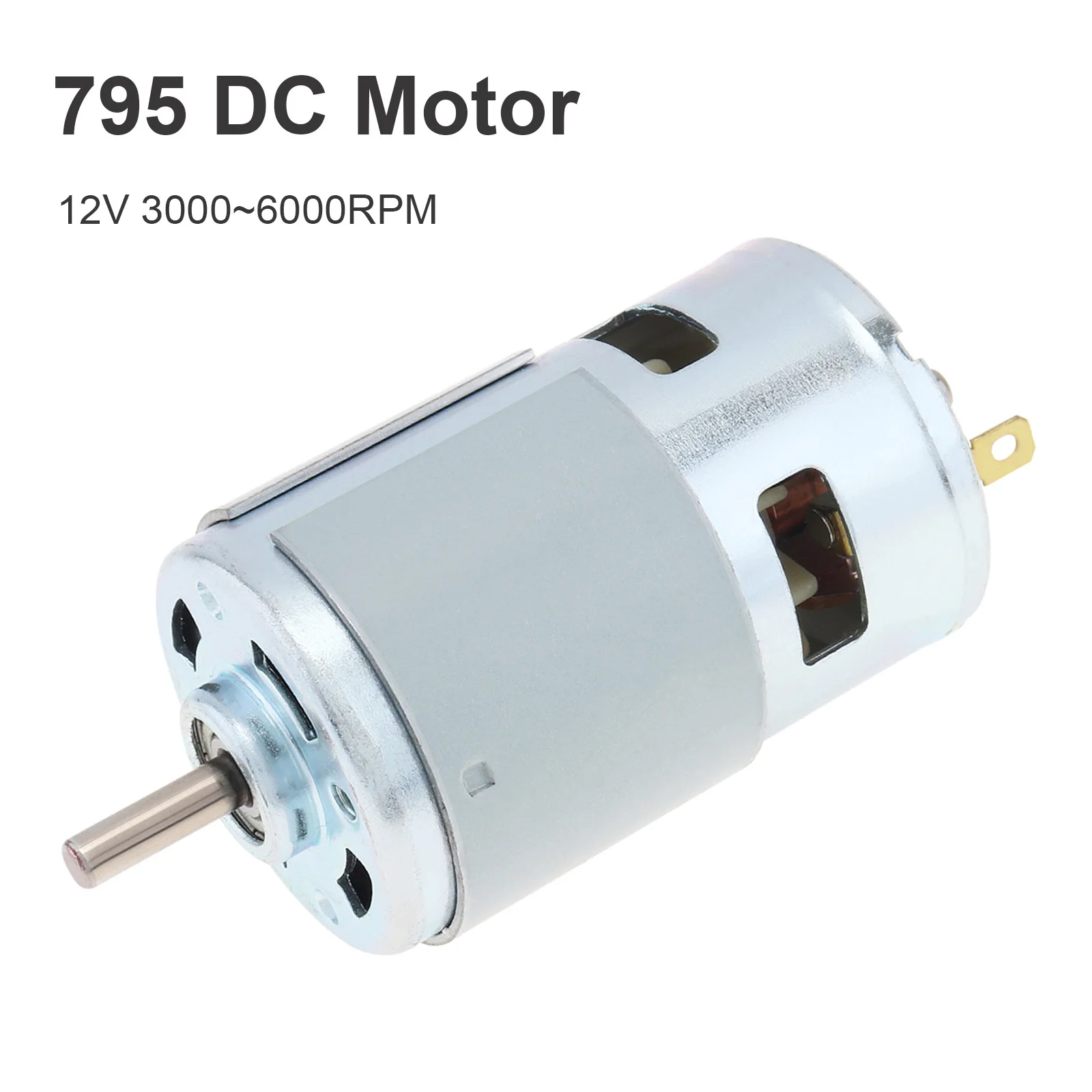 

795 DC Motor 12V 3000-6000RPM High-speed Large Torque Micro Motor for Drill / DIY Toys / Micro Machine with Double Ball Bearing