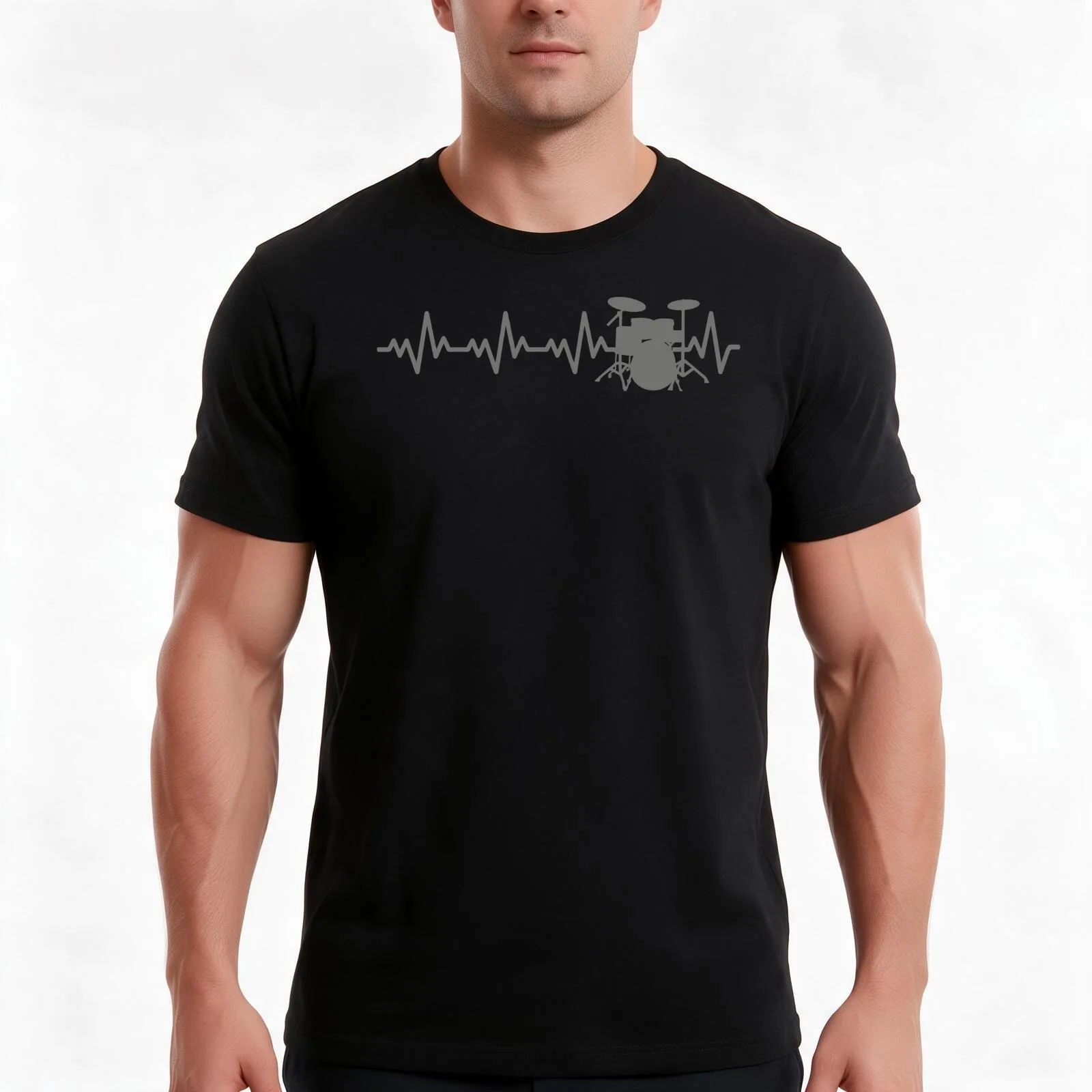 Drummer Heartbeat Drums Pulse Line Drumming Passion Gifts T-Shirt Summer Casual Cotton Tee Oversized Streetwear Tops