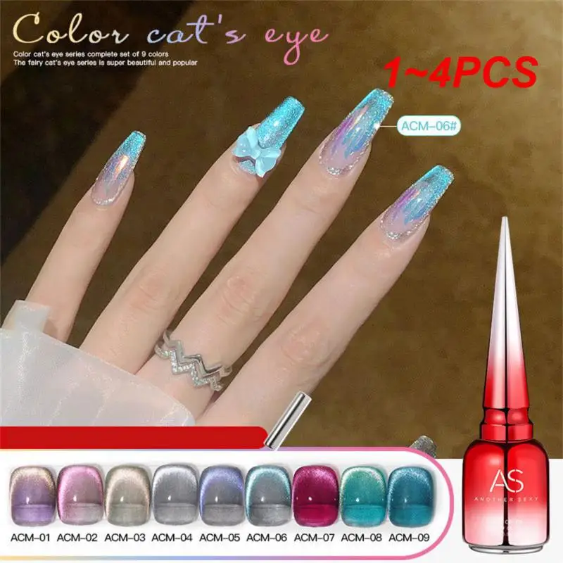 Gel de esmalte Cat Eye, Semi Permanente, Verniz UV, Nail Art, Efeito Glitter, Gel de esmalte para unhas Design, 8ml, 1-4Pcs