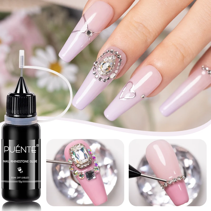 10 جرام غير مسح حجر الراين الغراء هلام مجوهرات حافة ختم الغراء جيل للأظافر لتشكيل ثلاثية الأبعاد تصميم الكروم نقع قبالة الأشعة فوق البنفسجية مسمار الفن الورنيش #1