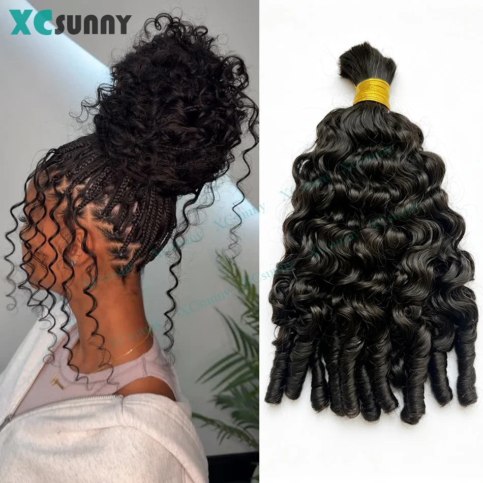 Human Braiding Hair For Boho Braids Bulk Human Hair For Miracle Braids Knotless Curly Water Wave Bundles No Weft