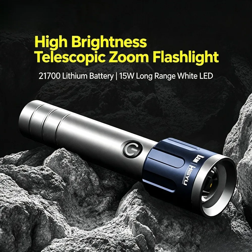 New Super Bright Rechargeable LED Flashlight  Long Lasting Work Torch for Maintenance Outdoor Camping Emergency