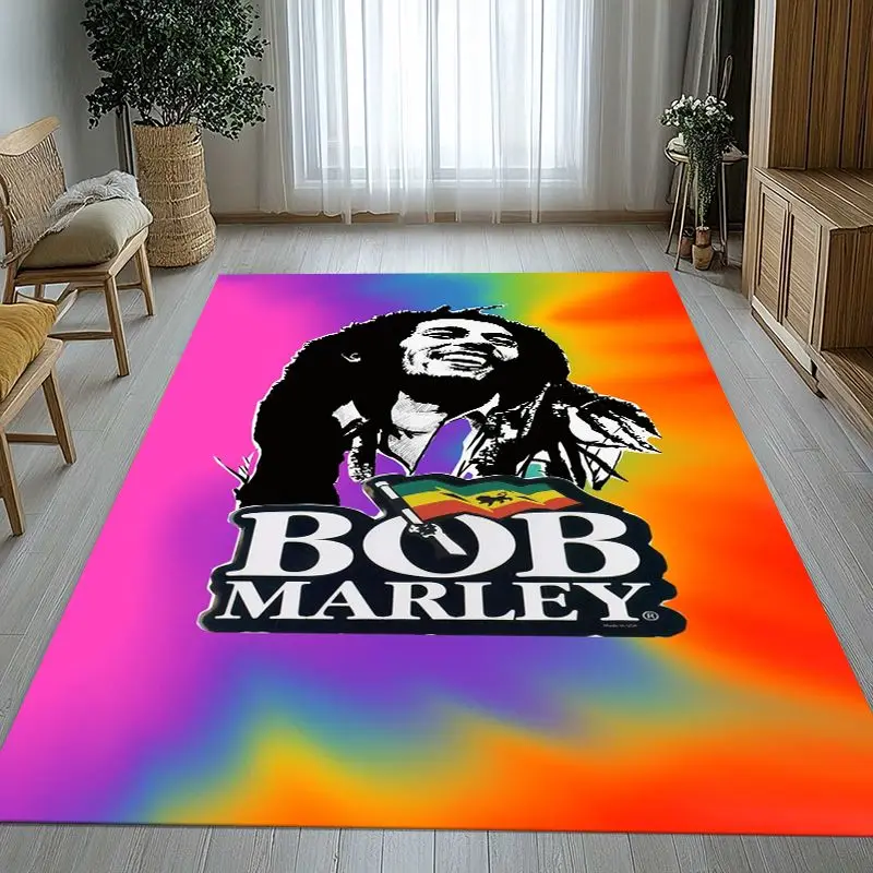 Reggae Music Bob Marley Rasta Color Soft Non-Slip Large Area Rug for Living Room,Bedroom Playroom Carpet Mat for Sofa,Home Decor