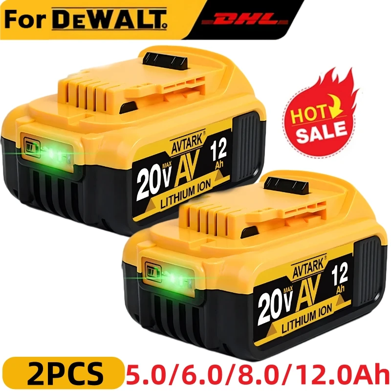 

морской оригинал Литий-ионный аккумулятор для Dewalt 5AH6AH 8AH 12AH DCB609 20 В для Dewalt DCB204 DCB205 DCB206 DCB609 DCB184 DCB200