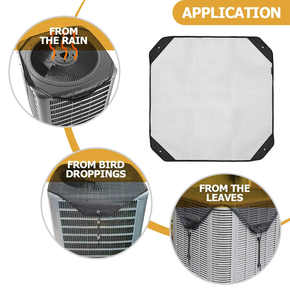 Premium Breathable Mesh Air Conditioner Cover for Outdoor Unit Dust Proof Rain Proof Insect Resistant Adjustable Elastic Cord