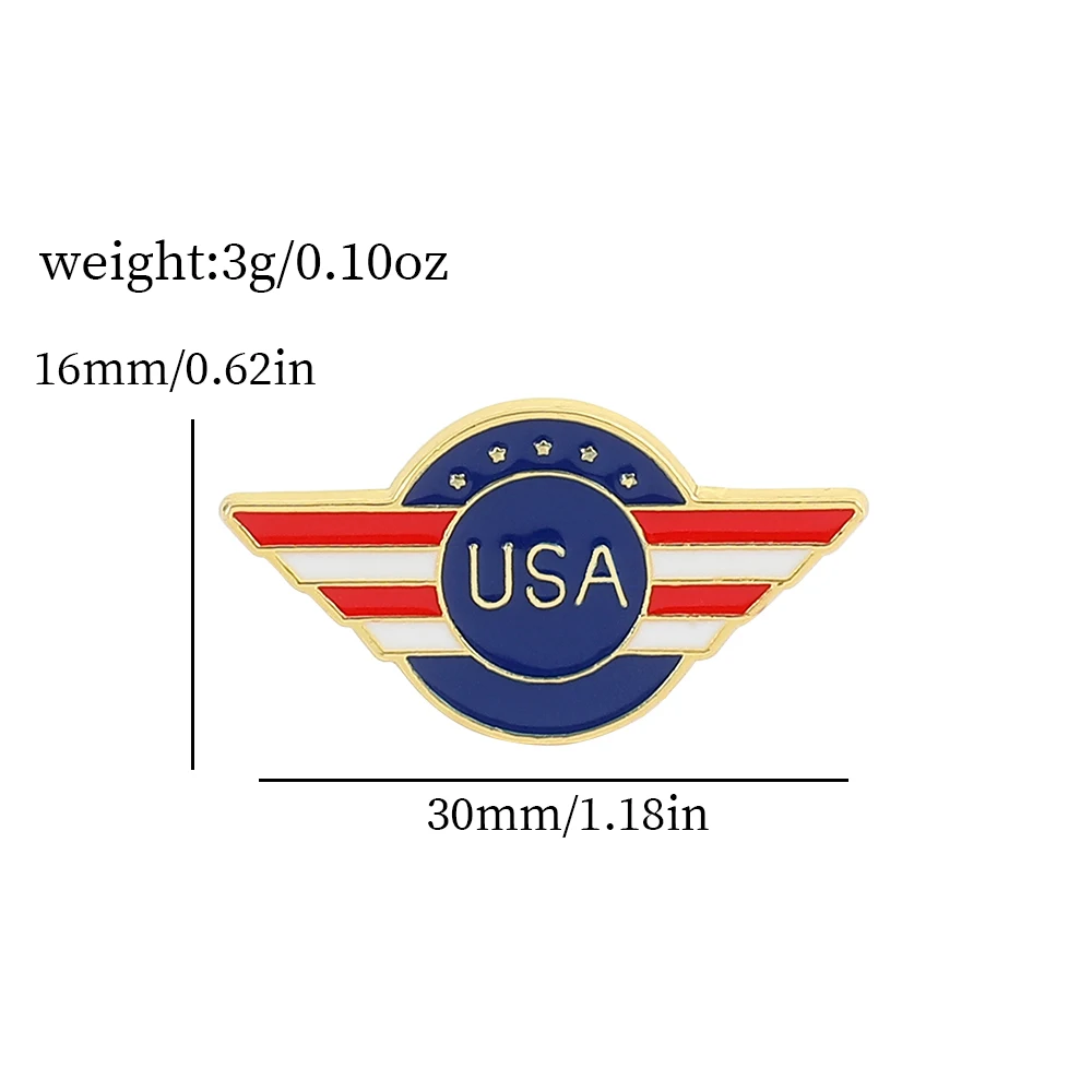 USA Flag Lapel Pin Cute Coat of Arms of United States American Map Flag National Emblem Brooch Button Badges Lapel Pins
