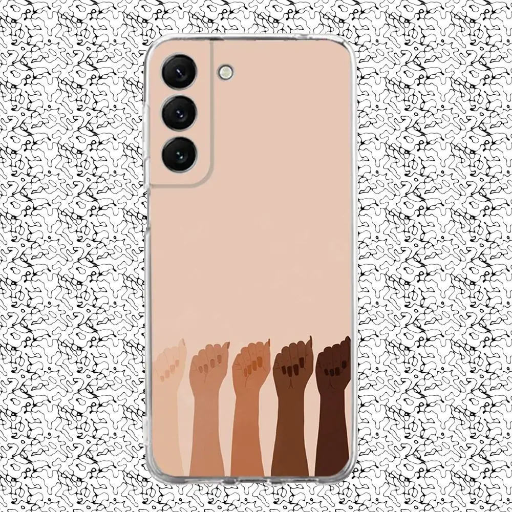 Феминистский эстетический чехол для телефона Samsung S24,30,21,22,23,20 FE,lite,PIus, Ultra,5G, Note,9,10 Прозрачный чехол