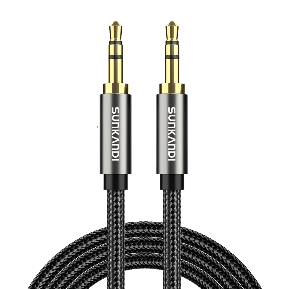 SUNKANDI 3,5 mm AUX-audiokabel voor hoofdtelefoons, autoradio's, home-stereosystemen, luidsprekers, iPhone, iPad, iPod, Echo en meer.