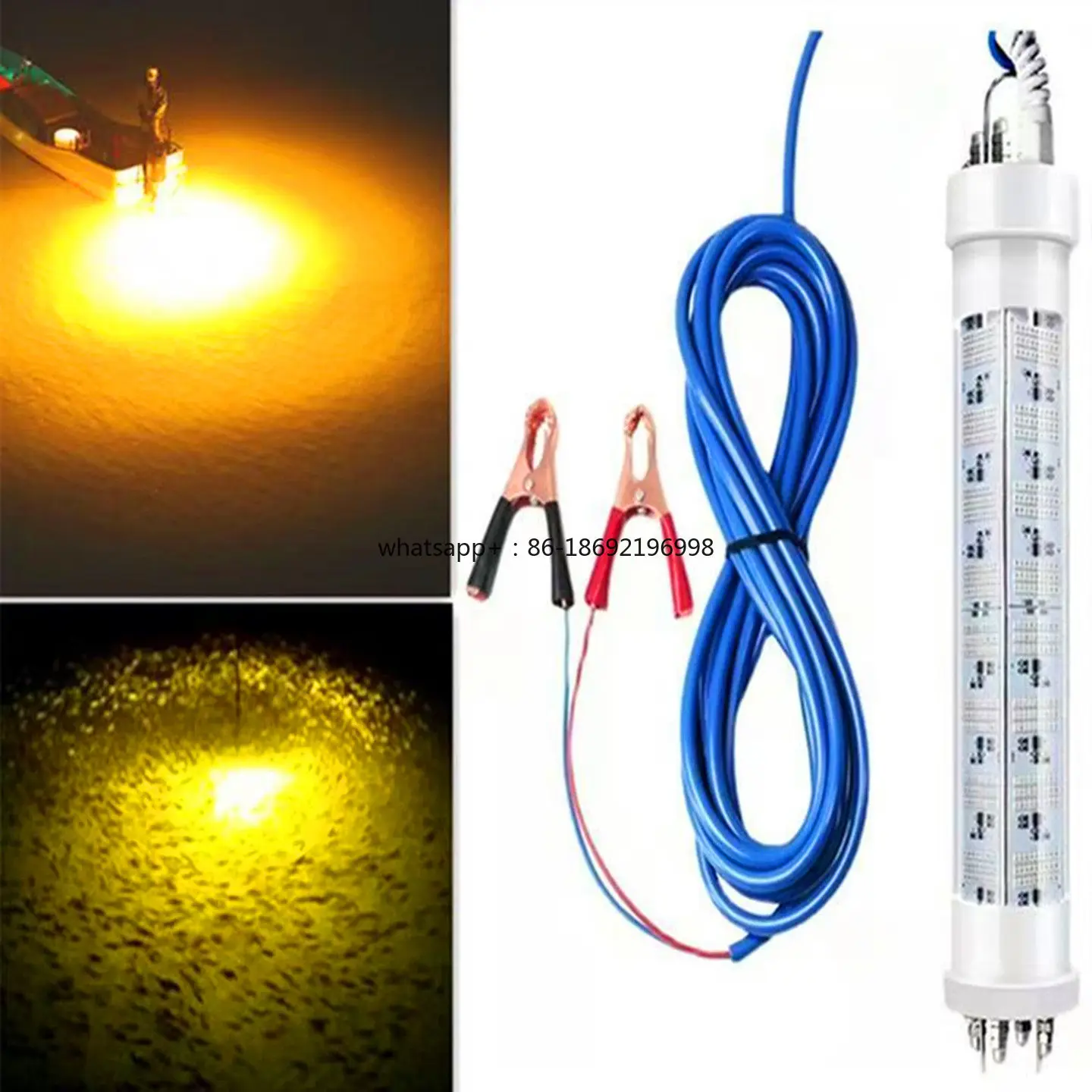 Underwater Fish Lure  Sea Fishing Green Light Squid Waterproof and Bright Blue L Fish  Gathering