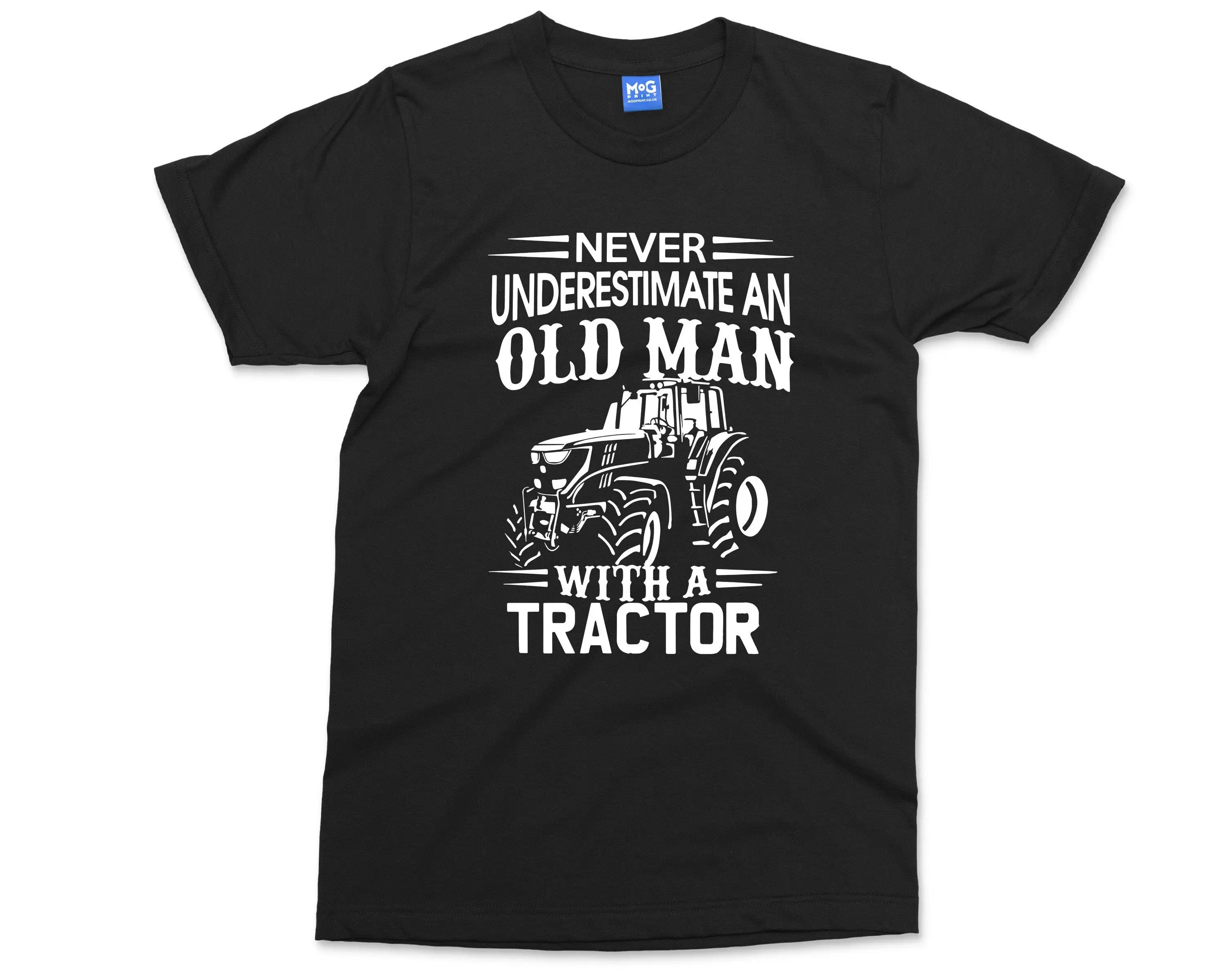 Tractor T Shirt Never Underestimate An Old Man Birthday Farmer Funny Dad Fathers Day For Him Men'S