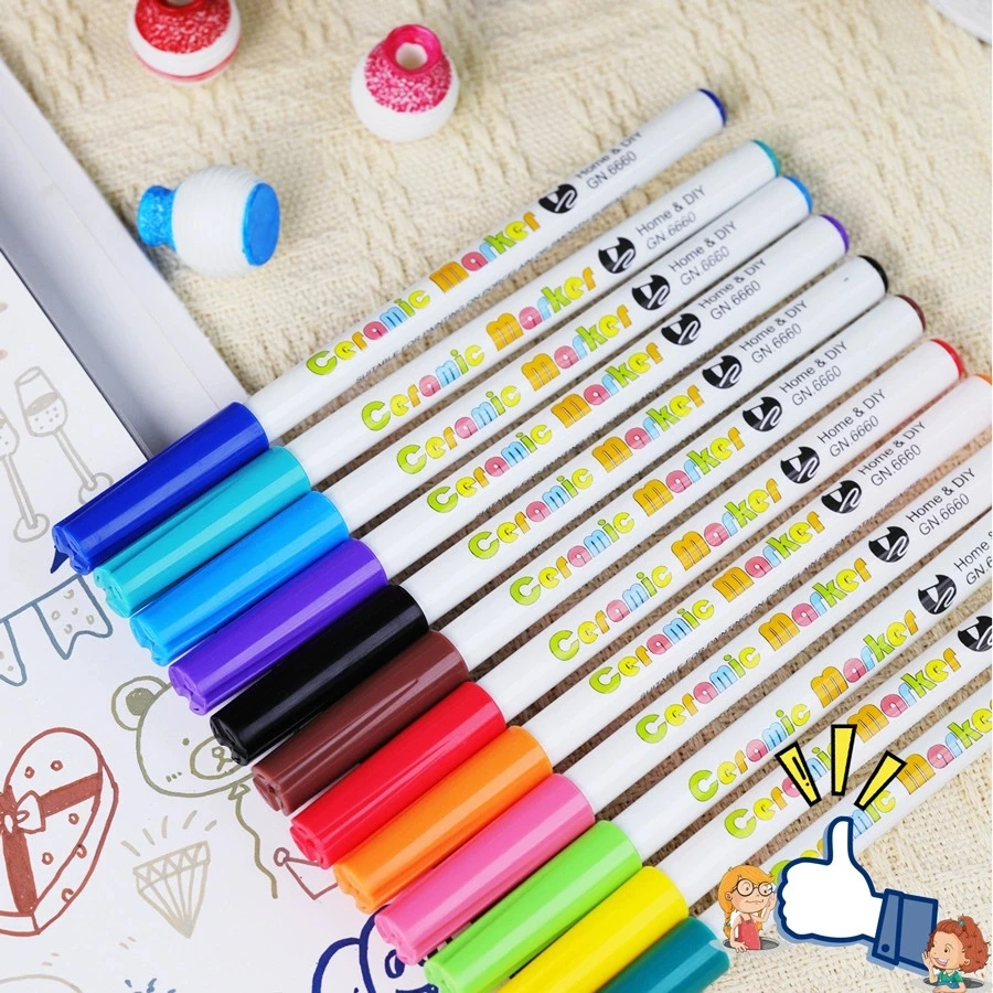 

12 Colors Ceramic Paint Marker Pens Acrylic Paint Pens, for Art DIY Ceramic Painting, Wood, Paint Glass Drawing Supplies