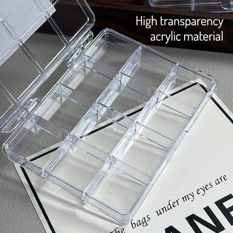 Nail Rhinestone Storage Box Transparent Organizer 12 Compartments Durable High Quality Case for Nail Salon Home - view 6