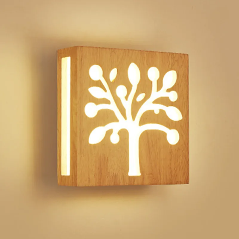 

Modern Wooden Led Wall Lamp Bedroom Kitchen Mirror Lighting Industrial Decor Bathroom Mirror Wall Light Sconce