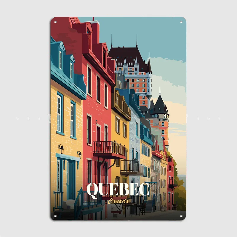 Quebec City Scenery Poster Metal Sign Room Decor Life Wall Custom Bedroom Indoor Home Wall Decor Posters Room Decoration