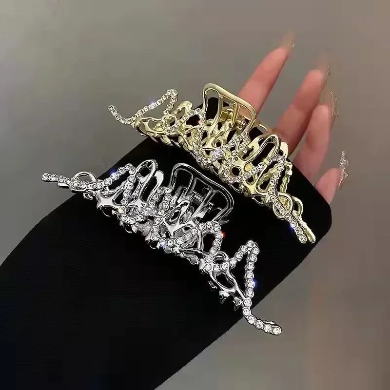 

Fashion Rhinestone Metal Crab Clip Girl Shiny Crystal Hair Accessories Gentle Temperament Lady High-end Hairs Accessory Gifts