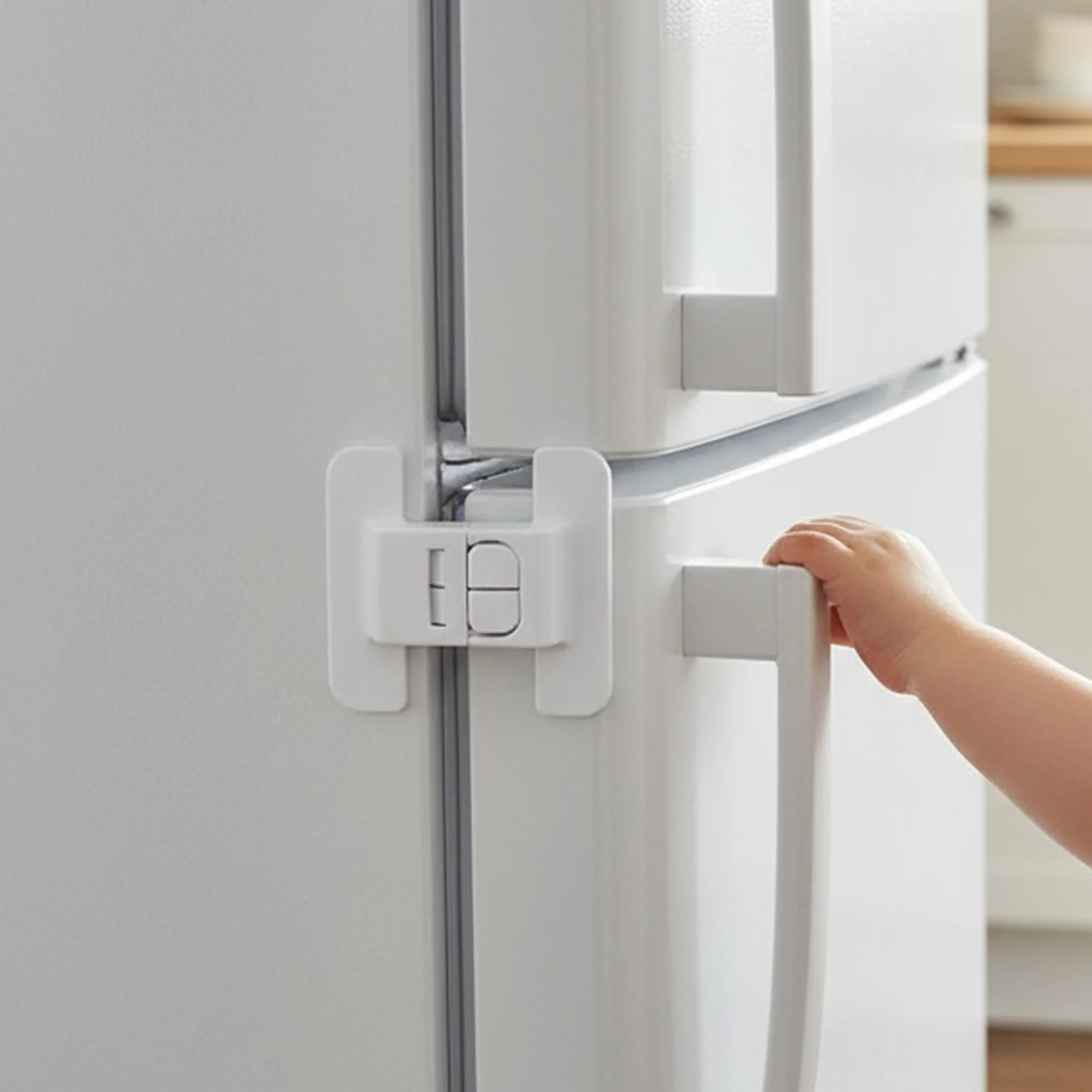 Refrigerator Door Auto Lock No Drilling Safety Anti-Open Drawer Closer For Baby Children