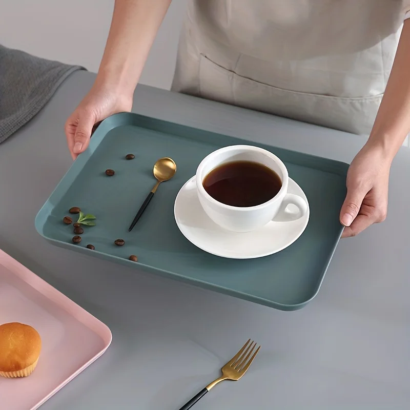 Serviertabletts aus Kunststoff, Fast-Food-Tablett aus Kunststoff, wiederverwendbare rechteckige Partyteller für Gemüse, Snacks, Obst, Kekse, De