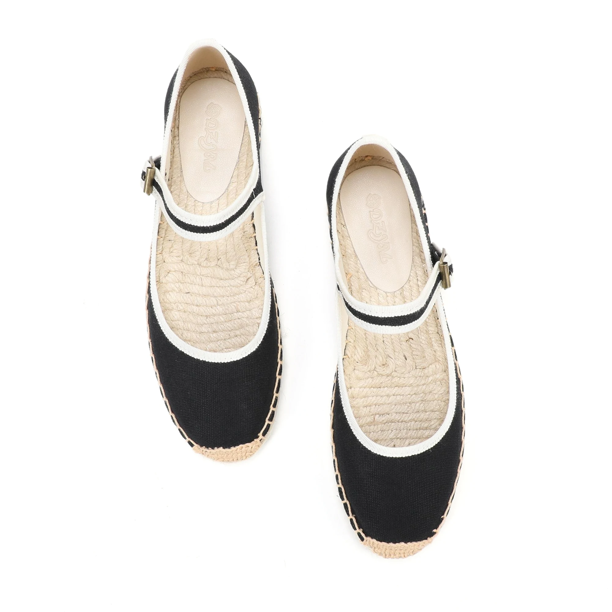 Stylish Mary Jane Espadrilles Women's Flat Shoes with Breathable Canvas Upper Ladies Loafers