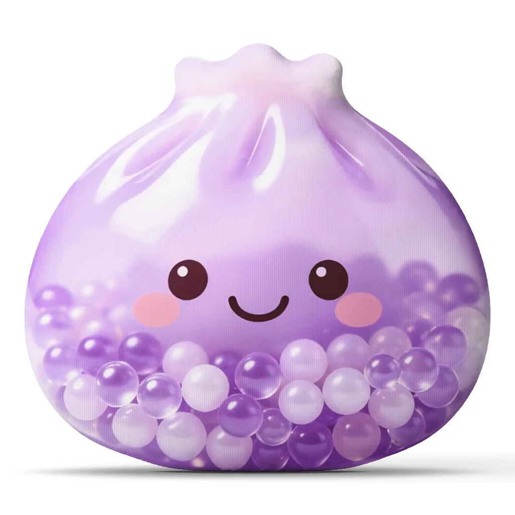 Cute Squishy Dumpling Shaped Stuffed Throw Pillow Kawaii Boba Drink Cushion for Bedroom Sofa Home Decor Gift for Boba Lovers