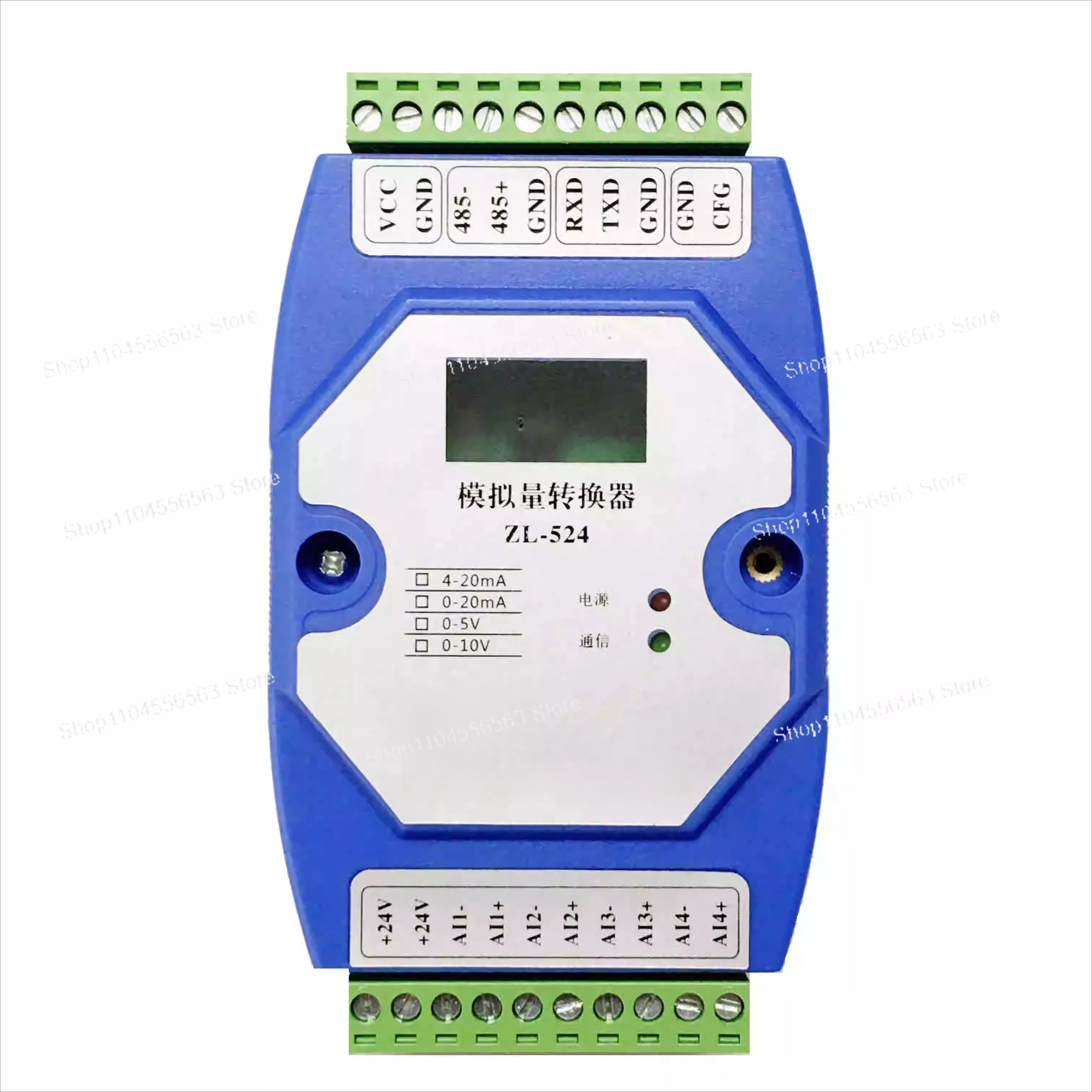 20pcs/lot 4-20mA To RS485 4-Channel Analog Input Acquisition Module 0-10V High Precision MODBUS-RTUwith LCD Display
