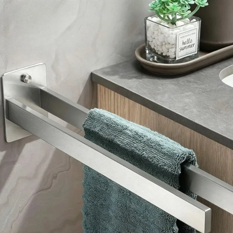 Wall Mounted Towel Racks Rust Proof Bathroom Accessories Stainless Steel Bathroom Shelf Strong Load Bearing Dishcloth Rack
